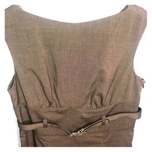 adrienne vittadini grey belted dress